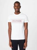 Tommy Hilfiger Chest Corp Stripe Logo T-Shirt in White