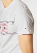 Tommy Hilfiger Chest Corp Stripe Logo T-Shirt in White
