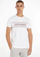 Tommy Hilfiger Chest Corp Stripe Logo T-Shirt in White