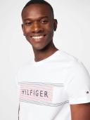 Tommy Hilfiger Chest Corp Stripe Logo T-Shirt in White
