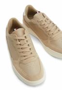 Tommy Hilfiger Elevated Cupsole Leather Mix Sneaker in Beige 45