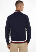 Tommy Hilfiger Global Detail Through Full Zip Sweater Blue 2XL Man