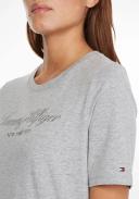 Tommy Hilfiger High Shine Embroidery Organic Cotton T-Shirt in Grey M