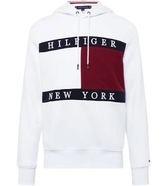 Tommy Hilfiger Structure Flag Hoody in White XS
