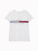 Tommy Seated Stripe Crew Tee - White, M
