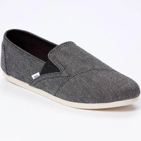 Toms Women's Alpargatas Black Twll Chambray Redondo Canvas Slip-on Flat 5.5 B