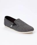 Toms Women's Alpargatas Black Twll Chambray Redondo Canvas Slip-on Flat 6.5 B