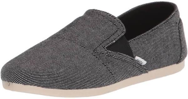 Toms Women's Alpargatas Black Twll Chambray Redondo Canvas Slip-on Flat 6 B