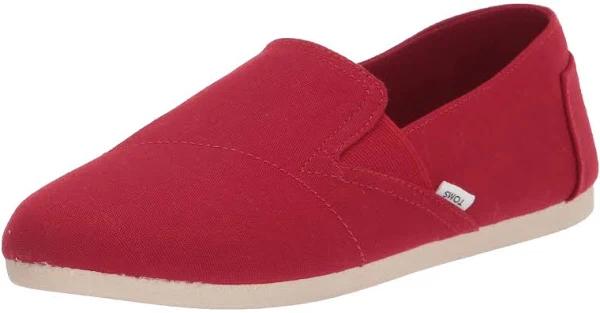 Toms Women's Alpargatas Red Redondo 2.0 Canvas Slip-on Flat 7.5 B