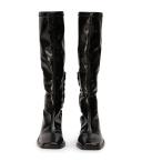 Tony Bianco Damon Boots in Black Crinkle Patent Black 10