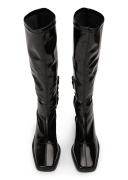 Tony Bianco Damon Boots in Black Crinkle Patent Black 10