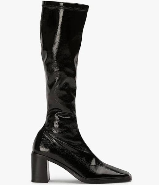 Tony Bianco Damon Boots in Black Crinkle Patent Black 10