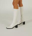 Tony Bianco Damon Boots in Ecru Crinkle Patent White 8