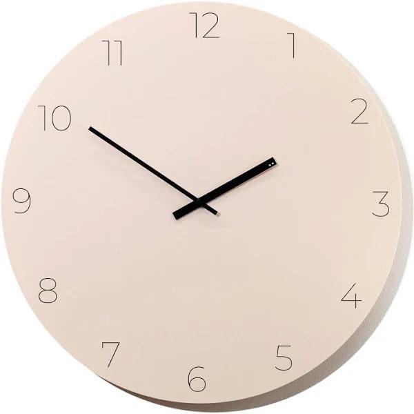 Too Design Minimal Clock - almond Cream, 49cm / Black / Black Numbers