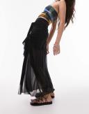 Topshop Knot Midi Skirt in Black