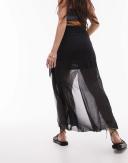 Topshop Knot Midi Skirt in Black
