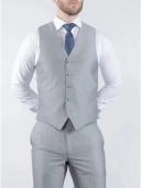 Torre Men’s Light Weight Pearl Grey Mohair Waistcoat | Torre | menswearr.com 48R