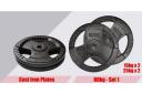 Total 80kg - 15kgx2 + 25kgx2 - Standard 26.5mm Triple Handle Cast Iron Weight Plate