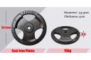 Total 80kg - 15kgx2 + 25kgx2 - Standard 26.5mm Triple Handle Cast Iron Weight Plate