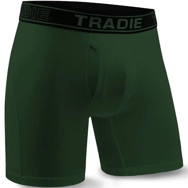 Tradie Bamboo No Chafe Long Leg Trunk - Green - MJ4584SKG