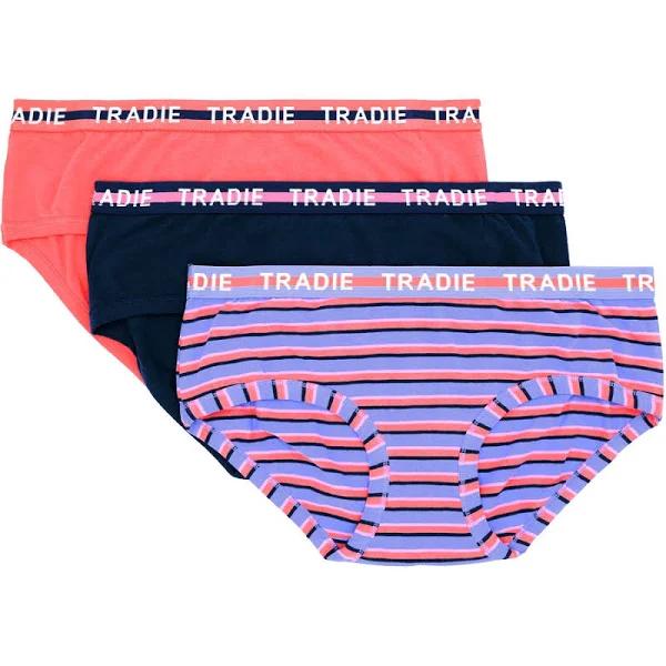 Tradie Lady Women's Bound Boyleg Brief 3 Pack - Multi - Size 16