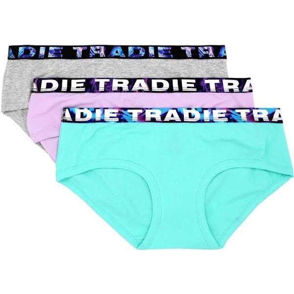 Tradie Lady Women's Bound Boyleg Briefs 3 Pack - Multi - Size 14