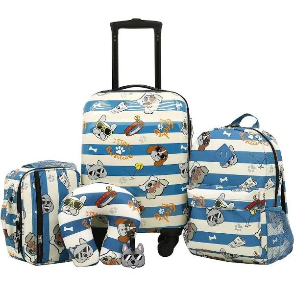 Travelers Club Girls' 5 Piece Kids Luggage Travel Set