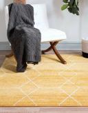 Trellis Frieze 122cm x 122cm Square Yellow Geometric Area Rug