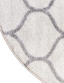 Trellis Frieze 125cm x 125cm Round Ivory Geometric Area Rug