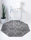 Trellis Frieze 152cm x 152cm Octagon Dark Gray Gray Geometric Area Rug