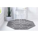 Trellis Frieze 152cm x 152cm Octagon Dark Gray Gray Geometric Area Rug