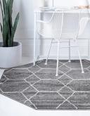 Trellis Frieze 152cm x 152cm Octagon Dark Gray Gray Geometric Area Rug