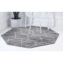 Trellis Frieze 152cm x 152cm Octagon Dark Gray Gray Geometric Area Rug