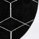 Trellis Frieze 155cm x 155cm Round Black Geometric Area Rug