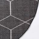 Trellis Frieze 155cm x 155cm Round Black Geometric Area Rug