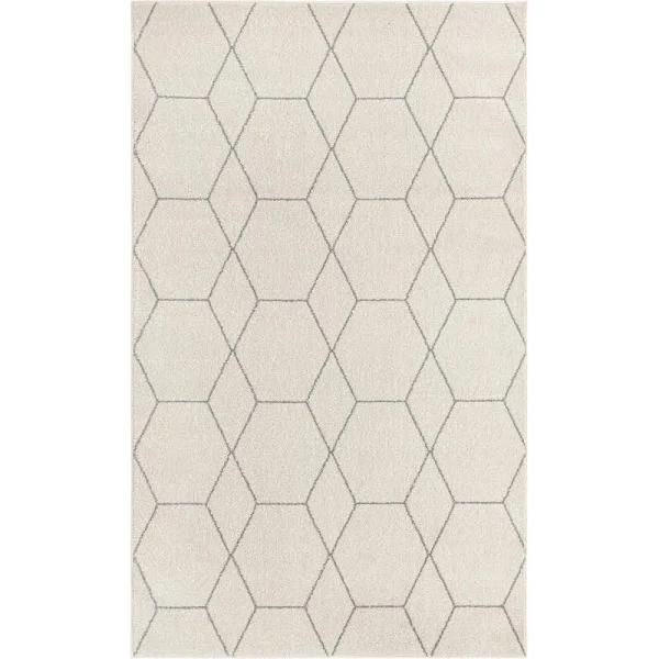 Trellis Frieze 155cm x 245cm Ivory Geometric Area Rug