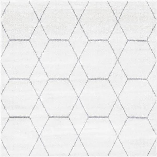 Trellis Frieze 183cm x 183cm Square Ivory Geometric Area Rug