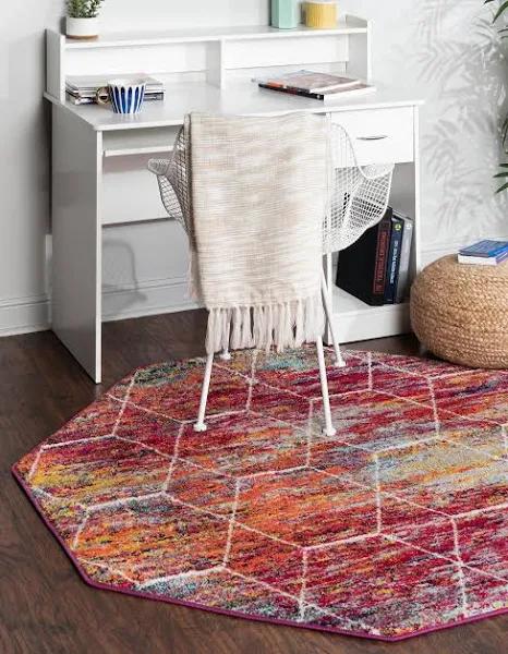Trellis Frieze 185cm x 185cm Octagon Multi Geometric Area Rug