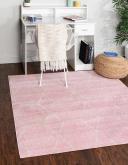 Trellis Frieze 213cm x 213cm Square Light Pink Geometric Area Rug