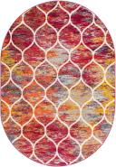 Trellis Frieze 216cm x 305cm Oval Multi Abstract, Geometric Area Rug