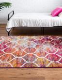 Trellis Frieze 216cm x 305cm Oval Multi Abstract, Geometric Area Rug