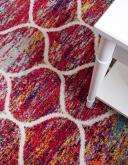 Trellis Frieze 216cm x 305cm Oval Multi Abstract, Geometric Area Rug