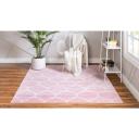 Trellis Frieze 239cm x 239cm Square Light Pink Geometric Area Rug