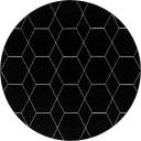 Trellis Frieze 245cm x 245cm Round Black Geometric Area Rug