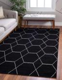 Trellis Frieze 245cm x 305cm Black Geometric Area Rug