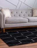 Trellis Frieze 245cm x 305cm Black Geometric Area Rug