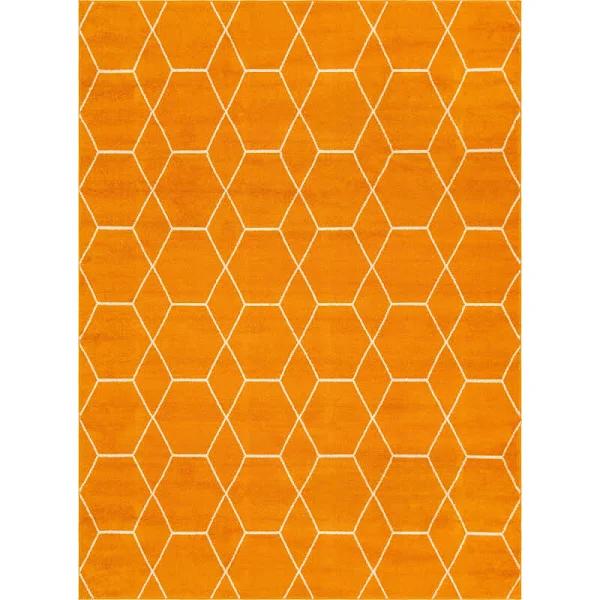 Trellis Frieze 275cm x 365cm Orange Abstract, Geometric Large Area Rug
