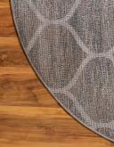 Trellis Frieze 305cm x 305cm Round Blue Multi Blue Abstract, Geometric Area Rug