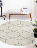 Trellis Frieze 305cm x 305cm Round Ivory Area Rug