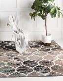 Trellis Frieze 305cm x 305cm Square Blue Multi Blue Abstract, Geometric Area Rug